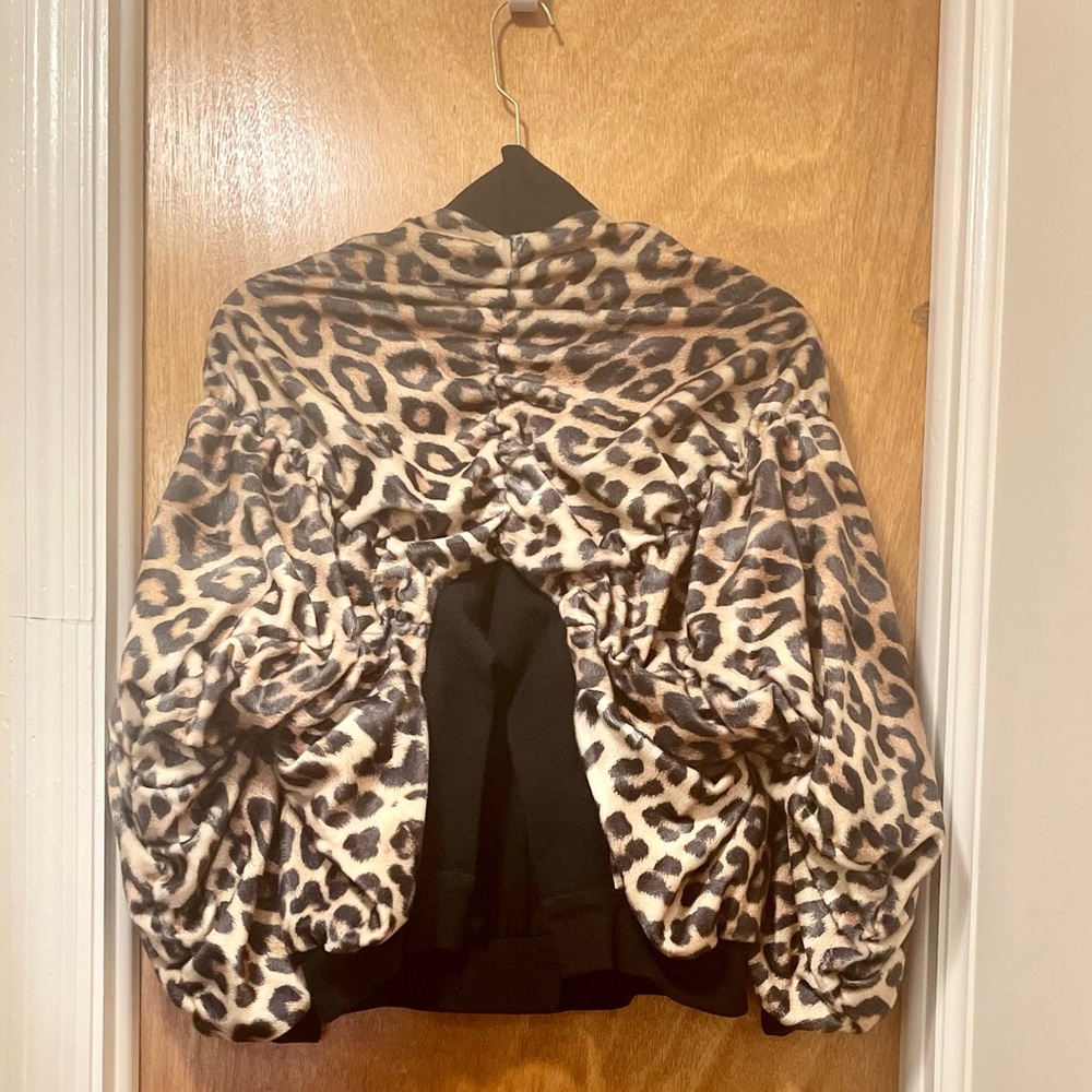 Leopard Ruched Bomber Jacket - Picture 5 of 6